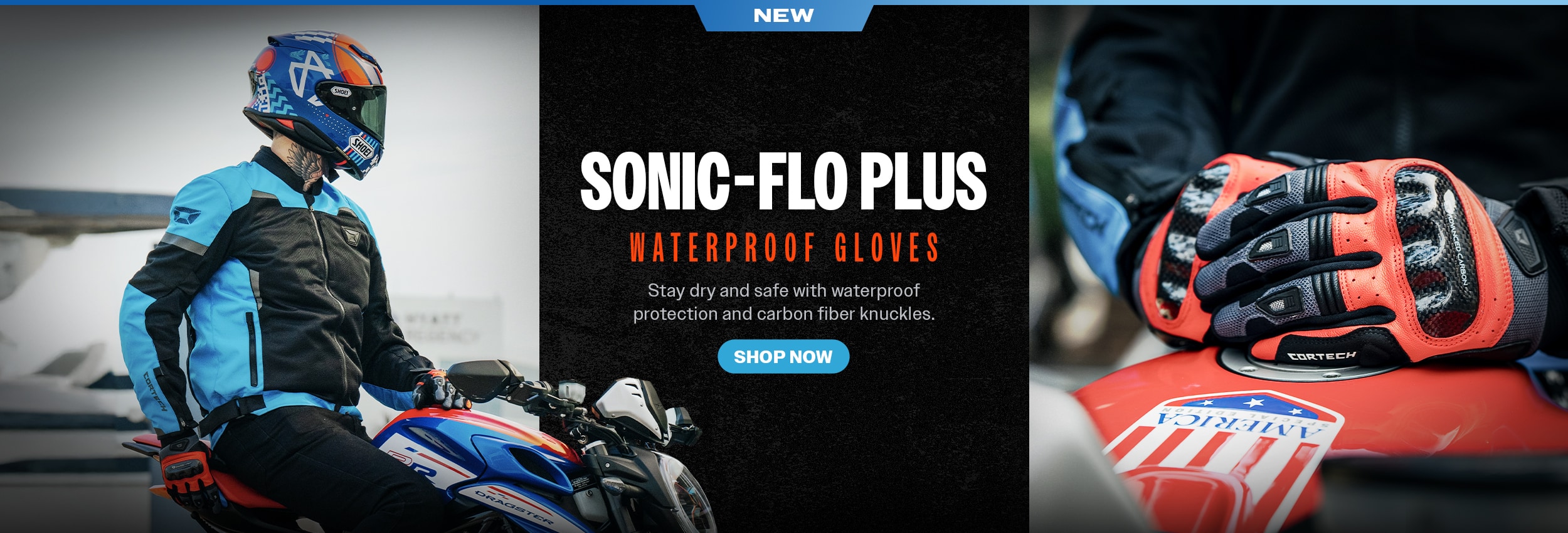 New Cortech Sonic-Flo Plus Waterproof Gloves